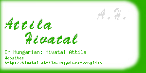 attila hivatal business card